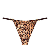Lalall Women Sexy Ice-cream Panties Low-waist Leopard Underwear Thong Female G String Lingerie Temptation No Trace Intimates
