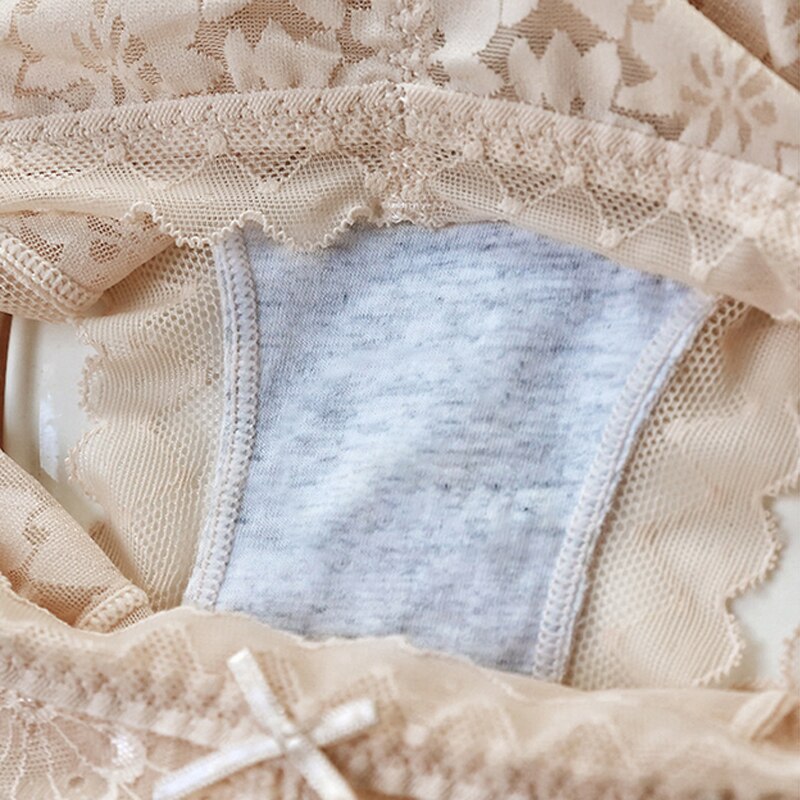Women Fashion Lace Lingerie Temptation Hight-Waist Transparent Panties Breathable Underwear Female G String Intimates
