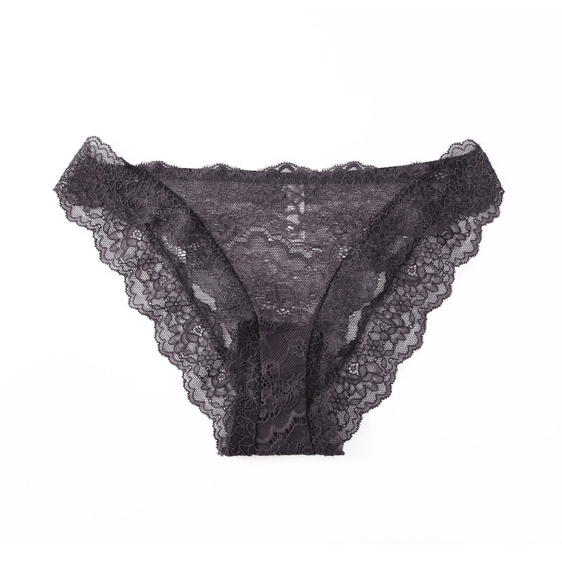 Women Fashion Lace Panties Low-Rise Temptation Lingerie Female G String Transparent Underwear Breathable Briefs Intimates