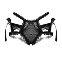 Women Fashion Lace Panties Low-Waist Bow Underwear Female G String Hollow Out Ultra-Thin Lingerie Transparent Intimates