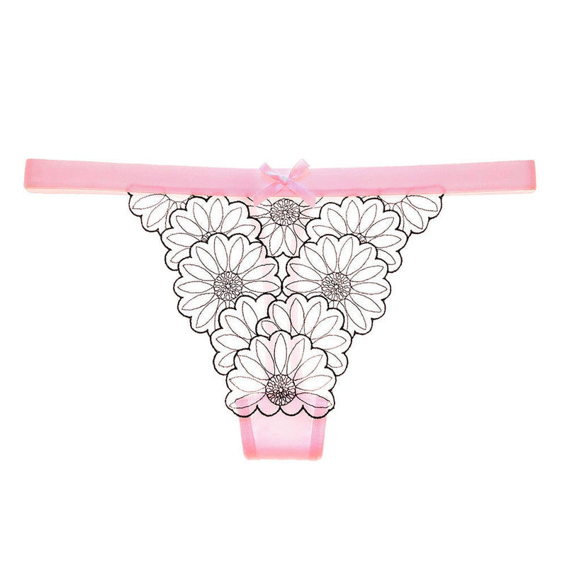 Women Fashion Lace Panties Low-Waist G String Thong Underwear Female Temptation Embroidery Lingerie Ultra Thin Intimates