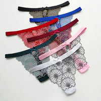 Women Fashion Lace Panties Low-Waist G String Thong Underwear Female Temptation Embroidery Lingerie Ultra Thin Intimates