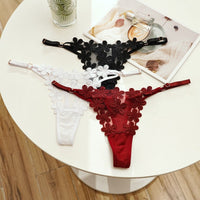 Women Fashion Lace Panties Low-Waist G String Thong Underwear Female Temptation Embroidery Lingerie Flowers Intimates