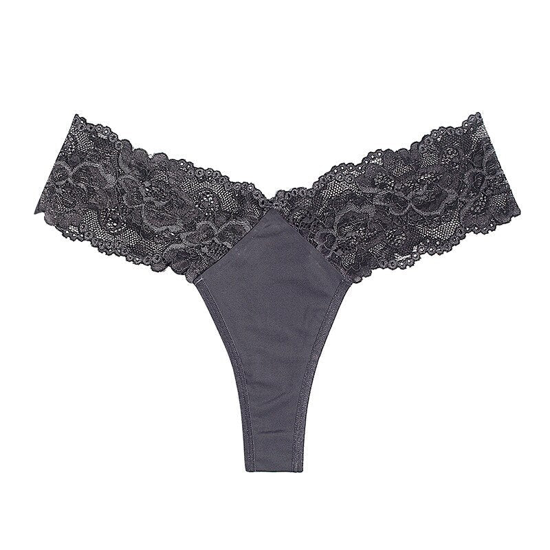 Women Fashion Lace Panties Low-Waist Underwear Thong Female G String Breathable Lingerie Temptation Transparent Intimates