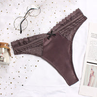 Women Fashion Lace Panties Seamless Thong Transparent Hollow Out Underwear Temptation G-String