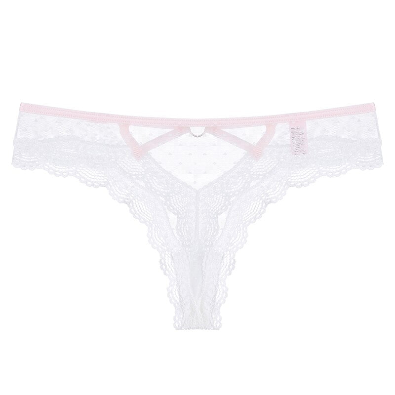 Women Fashion Lace Transparent Underpant Hollow Out Thong Female Seamless G-String Underwear Lingerie