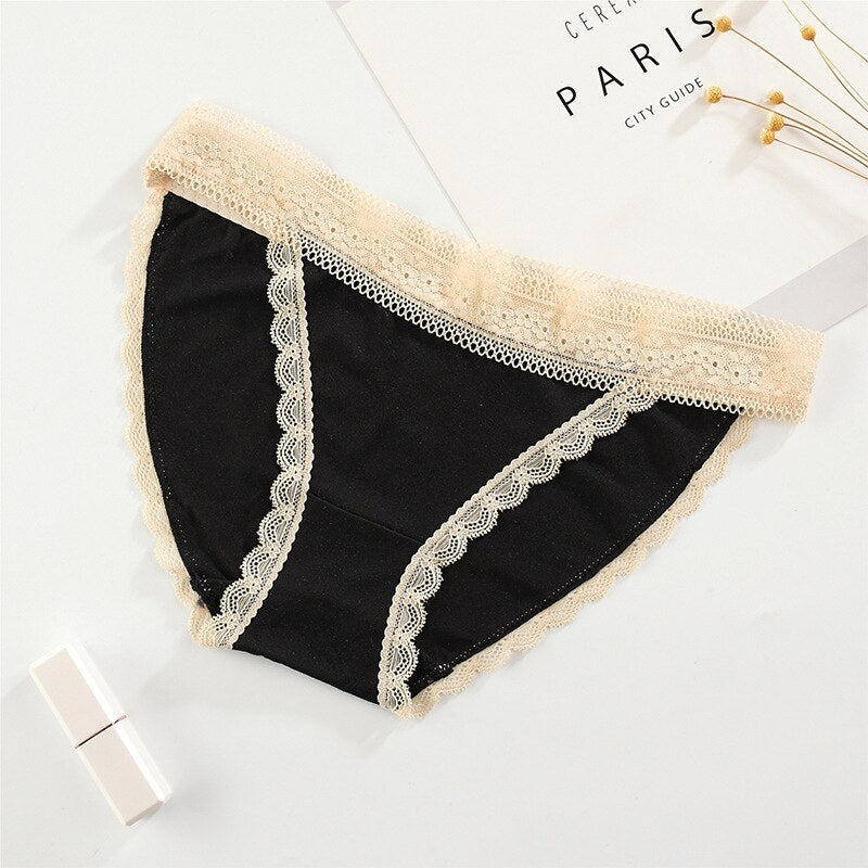 Lalall Women Sexy Low Waist Underwear Seamless Lace Panties Female G String Breathable Lingerie Temptation Modal Intimate