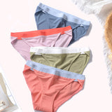 Lalall Women Sexy Modal Panties Low-Rise Temptation Lingerie Female G String Screw Thread Underwear Briefs Comfortable Intimates