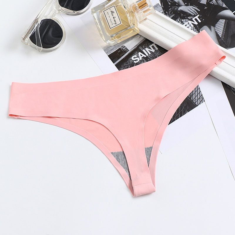 Lalall Women Sexy One Piece Lingerie Temptation Low-waist Panties Thong No trace Breathable Underwear Female G String Intimates