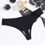 Lalall Women Sexy One Piece Lingerie Temptation Low-waist Panties Thong No trace Breathable Underwear Female G String Intimates