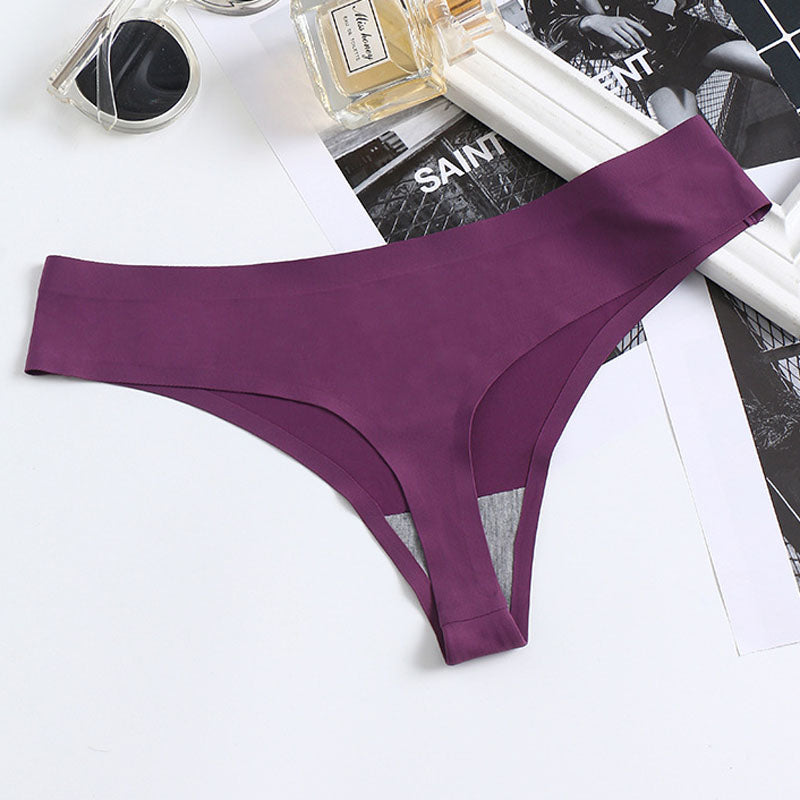 Lalall Women Sexy One Piece Lingerie Temptation Low-waist Panties Thong No trace Breathable Underwear Female G String Intimates
