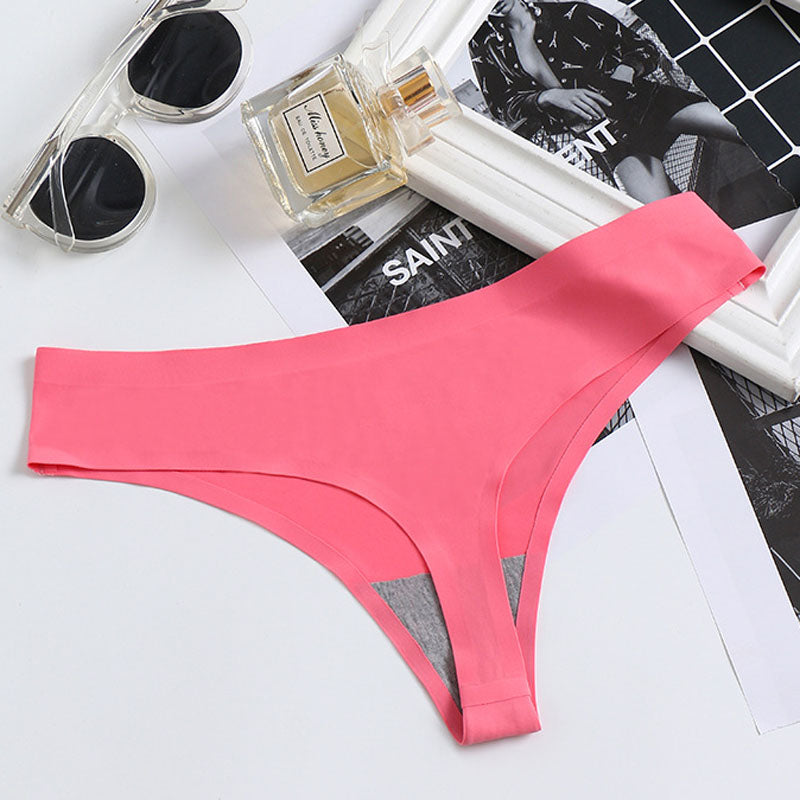 Lalall Women Sexy One Piece Lingerie Temptation Low-waist Panties Thong No trace Breathable Underwear Female G String Intimates