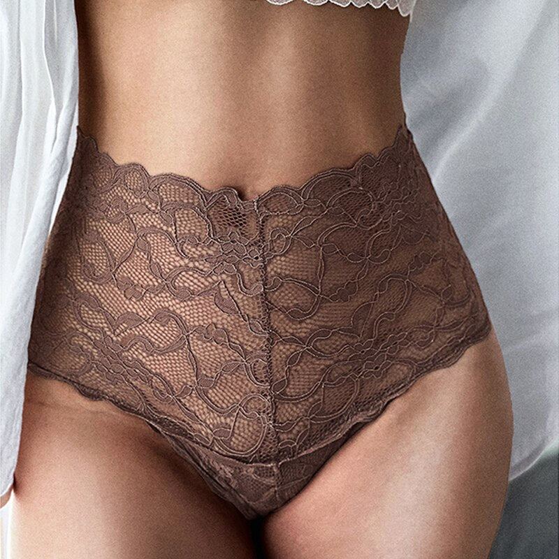 Women Fashion Panties Lace High Waist Briefs Underwear G String Temptation Underpant Transparent Briefs Female Lingerie