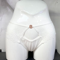 Women Fashion Panties Lace Transparent Underwear Hollow Out Briefs Girls Bow Low-Waist G String Underpants Lingerie