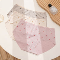 Women Fashion Polka Dots Panties Mid Waist High Elastic Comfort Underwear Ladies No Trace Soft Briefs Intimates Lingerie