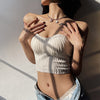 Women Fashion Push Up Bra Ice Silk Padded Lingerie Female Strapless Chest Bralette Underwear Thin Wireless Intimate