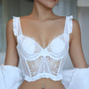 Women Fashion Push Up Bra Lace Transparent Lingerie Female Thin Wedding Bralette Underwear Embroidery Sweet Corset Br