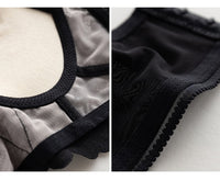 Women Fashion Top Bandage Bra Set Lingerie Push Up Brassiere Lace Embroidery Underwear Set Transparent Panties for Underwear