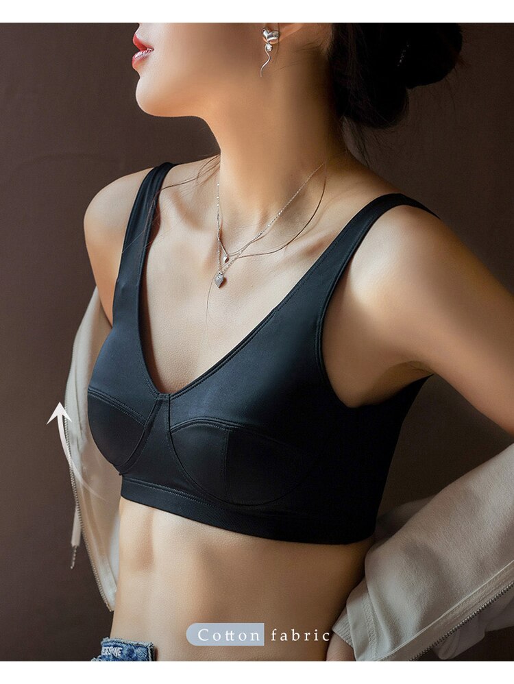 Women Fashion Bras for Underwear Lingerie Add Pad Bra Open Back Tops Bralette Deep U Brassiere Wireless Comfort Sports Vest