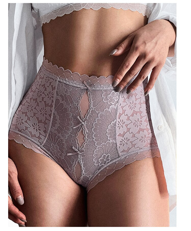 Lalall Women Sexy Lace Lingerie Temptation Hight-waist Transparent Panties Breathable Underwear Female G String Intimates