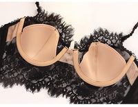 Women Fashion Top Classic Bra Ultra Thin Lace Underwear Push Up Brassiere Lingerie Transparent Eyelash Bralette