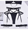 Women Fashion Lingerie for Underwear Garter Belt 3-Piece Intimate Push Up Bra Luxury Chain Strap Brief Sets