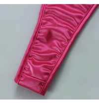 Women Fashion Rhinestone Bra Set Lingerie Underwear Silk Intimate Push Up Bra Garters 4 Piece Underwear