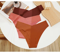 Women Fashion Ice Silk Panties Low-Rise No Trace Lingerie Female G String Underwear Thong Intimates