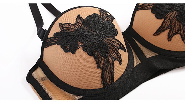 Lalall French High Quality Lingerie Sexy Women Underwear Push Up Lace Embroidery Brassiere Gather Bra Hight Waist Panty Sets