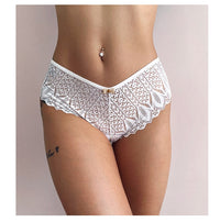 Women Fashion 2PCS/Set New Panties Lace Underwear Low-Waist Briefs Hollow Out G String Underpant Embroidery Female Lingerie