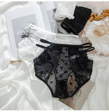 Lalall Hollow Out Lace Lingerie Seamless Sexy Panties Women Transparent Underwear Temptation Hight-Waist G String Love Briefs