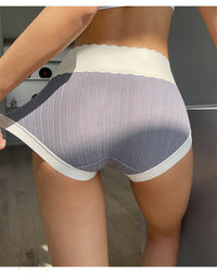 Women Fashion Seamless High-Waist Underwear Briefs Female G String Breathable Lingerie Ice Silk Comfort Intimates