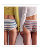 Lalall Women Colored Striped Panties Sexy Low Waist Cotton Lingerie Temptation Seamless Briefs Underwear G String Intimates