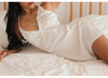 Women Fashion Satin Sleepwear Embroidery Backless Nightdress  V-neck Pajama With Thong Nightgown Sling Tether Night Homewear