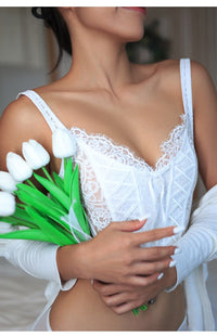 Women Fashion Lace Wire Free Lingerie Female Thin Wedding Bralette Underwear Embroidery Sweet Corset Bras