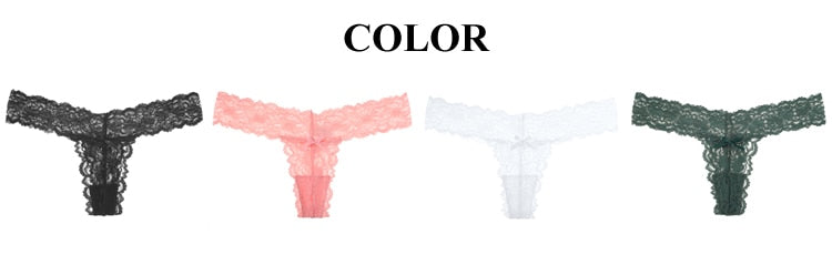 Women Fashion G String Lace Panties Lingerie Temptation Low-Waist Thong Underwear Female Transparent T-Back Knickers Intima