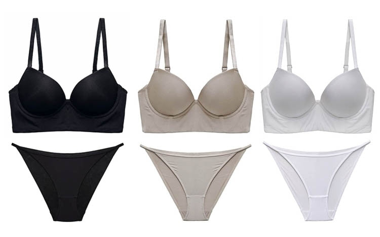 Lalall Sexy Seamless Women Bra Set Push Up Lingerie Low Beautiful Back Underwear Set Multi-wear Method Bra French Bralette Set