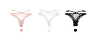 Women Fashion Lace Panties Low-Rise Cross Bandage Hollow Out Lingerie Female G String Underwear Transparentthin Intimates