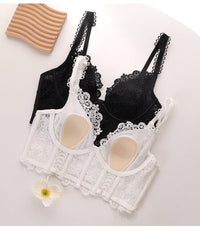 Women Fashion French Classic Bra Set Embroidered Lace Underwear  Ultra Thin Push Up Brassiere Lingerie Gather Underwire