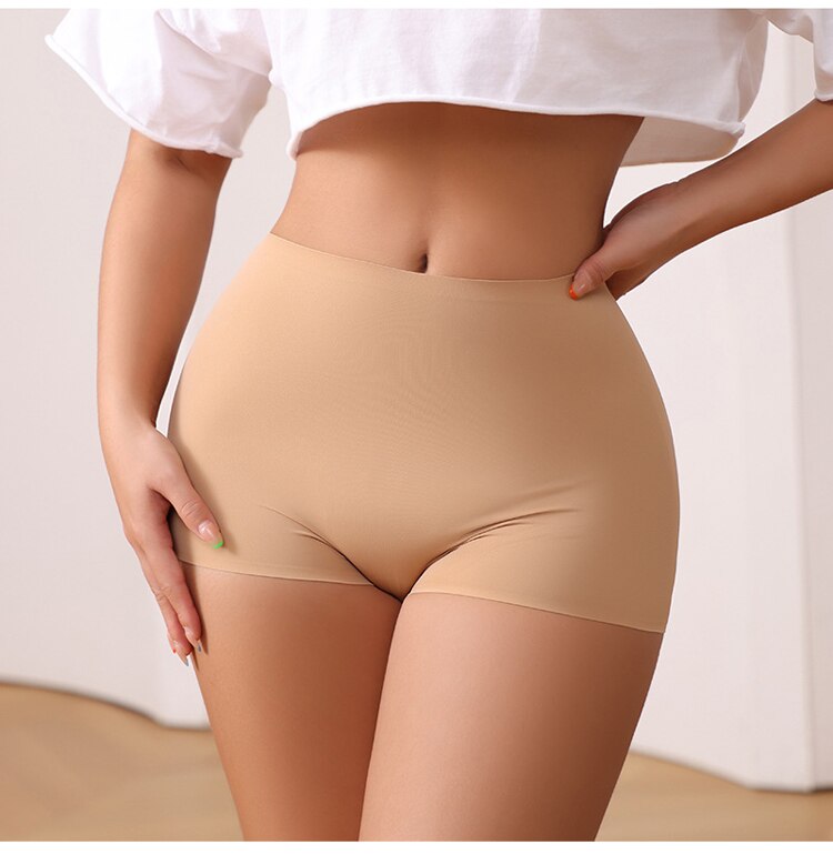 Lalall Women Sexy Safety Panties Low-waist Seamless Ice Silk Non-rolling Underwear Female Hip Lift Boxer Briefs Comfort Lingerie