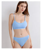 Lalall Thin Beautiful Back Underwear Sets Women Sexy Push Up Brassiere Comfortable Lingerie Female Wireless Bra and Thong Set