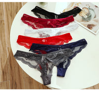 Women Fashion Lace Panties Low-Rise Temptation Thong Lingerie Female G String Transparent Underwear Elasticity Intimates