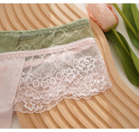 Women Fashion Lace Panties Low-Rise Temptation Thong Lingerie Female G String Breathable Underwear Ice Silk Intimates