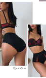 Lalall French High Quality Lingerie Sexy Women Underwear Push Up Lace Embroidery Brassiere Gather Bra Hight Waist Panty Sets