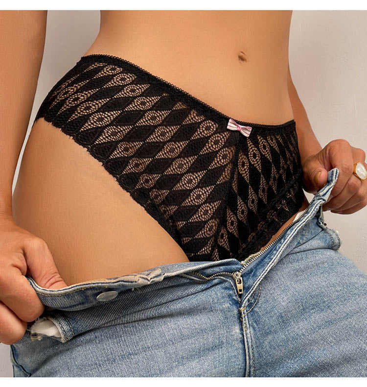 Lalall New Panties Women Lace Underwear Sexy Low-Waist Briefs Hollow Out G String Underpant Soft Transparent Female Lingerie