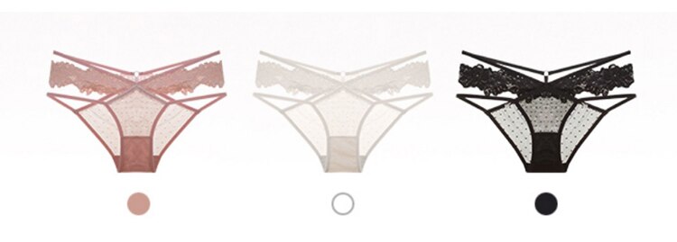 Women Fashion Lingerie G String Lace Panties Underwear Femal Low-Waist Cross Bandage Transparent Temptation Hollow-Out Intim