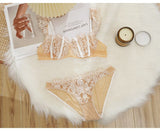 Lalall Ultra Thin Lace Underwear Sets Women Sexy Push Up Brassiere French Eyelash Bra Lingerie Female Transparent Bra and Panty
