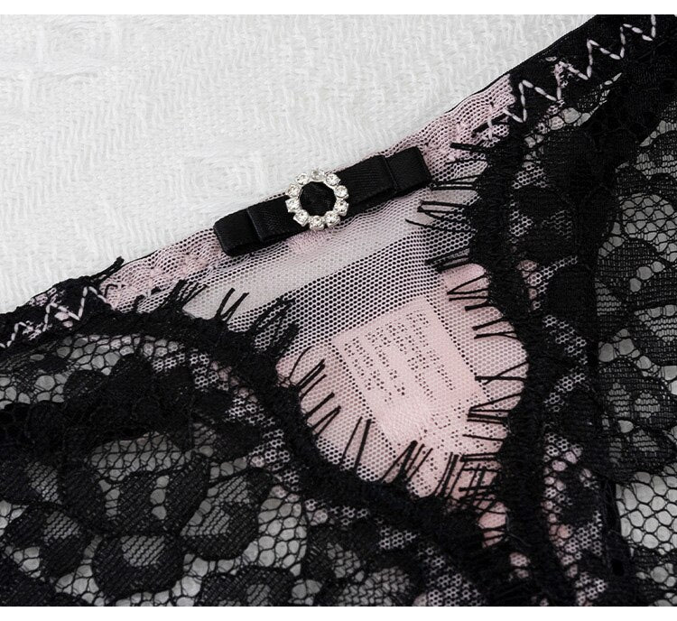 Women Fashion Thin Lingerie Low-Waist Temptation Transparent Briefs T-Back G-String Panties Femal Lace Underwear Knickers