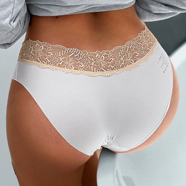Women Fashion Ice Silk Panties Low-Rise Temptation Lace Lingerie Female G String No Trace Underwear Breathable Intimates